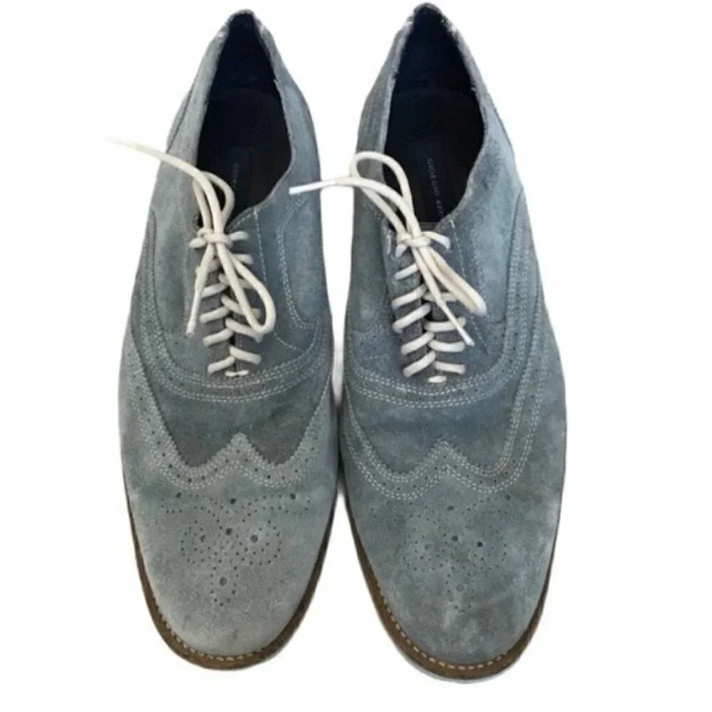 Giorgio Brutini Blue Suede Wing Oxford Shoes